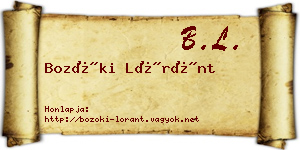 Bozóki Lóránt névjegykártya